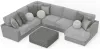 Jackson Furniture Industries 4047/63/59/30/76/28-38 Canyon - 4 Piece Sectional With Cuddler Seat Cushions, Included Accent Pillows And Cocktail Ottoman (Right Side Facing Chaise) - Platinum