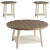 Ashley Furniture T377-13 Bolanbrook - Occasional Table Set (Set of 3) - White / Brown / Beige