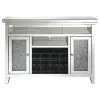 CoasterElevations 183627 Melinda - 2-Door LED Mirrored Wine Storage Bar Cabinet - Silver