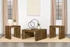 Coaster Fine Furniture 708418-S3 Odilia - 3 Piece Solid Wood Coffee And End Table Set - Auburn
