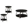 Coaster Fine Furniture 722208-S3 Dacre - 3 Piece Round Coffee And End Table Set - Dark Charcoal
