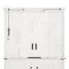 Liberty Furniture 498-EC69 Morgan Creek - Entertainment Hutch - Antique White / Wirebrushed Tobacco Accents