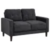 Coaster Fine Furniture 509982 Bowen II - Fabric Upholstered Track Arm Loveseat - Steel Gray
