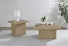 Coaster Fine Furniture 710918-S2 Devar - 2 Piece Square Cocktail Coffee End Table Set - Latte