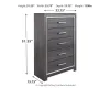 Ashley Furniture B214-46 Lodanna - Five Drawer Chest - Gray
