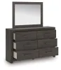 Ashley Furniture B3789B1 Prendonea - Dresser and Mirror - Charcoal