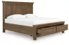 Ashley Furniture PCB779B12 Ashley Furniture PCB779B12 Feddinger - King Panel Storage Bed - Medium Brown