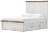 Ashley Furniture B4615B14 Ashley Furniture B4615B14 Savonport - Queen Panel Bed With 2 Under Bed Storage Units - White / Brown
