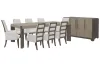 Pulaski Furniture P402240-KIT42 Pulaski Furniture P402240-KIT42 Anderson Park - Leg Dining Table With 8 Upholstered Arm Chairs And Sideboard - Moose Trail / Frontier Brown