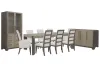 Pulaski Furniture P402240-KIT104 Pulaski Furniture P402240-KIT104 Anderson Park - Leg Dining Table With 6 Upholstered Side Chairs, 2 Upholstered Arm Chairs, Sideboard And China Cabinet - Moose Trail / Frontier Brown