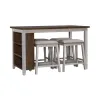Liberty Furniture 942TT-CD-5CTS Liberty Furniture 942TT-CD-5CTS Brook Creek - 5 Piece Counter Set - White / Wood Tone Tops