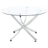 CoasterEveryday 106440-S5 Beckham - 5 Piece Round Glass Top Dining Set - Chrome And White