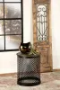 CoasterEssence 935990 Aurora - Round Drum Base Accent Side Table - Natural And Black