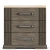 Riverside Furniture 87168 Sariel - Stone Top 3 Drawer Nightstand - Dark Brown