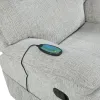 New Classic U2542-13-MST Chablis - Glider Recliner With Heat And Massage - Mist Gray