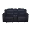 New Classic U1816-25-BLK Willow - Console Loveseat With Dual Recliners - Black