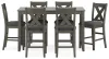 Ashley Furniture D388-423 Caitbrook - Rect Drm Counter Table Set (Set of 7) - Gray