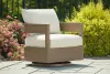 Ashley Furniture P671-821 Serene Bay - Swivel Glider Chair With Cushion - Dark Brown / White