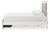 Ashley Furniture PCB3381B9 Zuraleus - King Upholstered Panel Platform Storage Bed - White