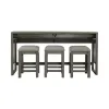 Liberty Furniture 798-OT-4PCS Bartlett Field - 4 Piece Living Room Set (Console Bar Table & 3 Console Stools) - Dusty Taupe