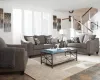 CoasterEssence 506022 Salizar - Upholstered Flared Arm Loveseat - Charcoal Gray