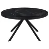 Coaster Fine Furniture 706268 Briggs - Round Marble Printed Glass Top Coffee Table - Black
