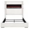 Coaster Fine Furniture 306032KW Tisdall - Upholstered Cal King Fireplace Bed - Cream