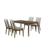 New Classic 40-7185BN-D4C New Classic 40-7185BN-D4C Maggie - Dining Table With 4 Natural Chairs - Dark Brown