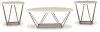 Ashley Furniture T385-13 Tarica - Occasional Table Set (Set of 3) - White / Metallic