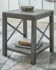 Ashley Furniture T175-2 Freedan - Square End Table - Grayish Brown