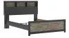 Ashley Furniture PCB1118B18 Broachmyn - Queen Lighted Bookcase Panel Bed - Black / Gray