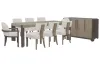 Pulaski Furniture P402240-KIT78 Pulaski Furniture P402240-KIT78 Anderson Park - Leg Dining Table With 6 Klismos Dining Chairs, 2 Host Chairs And Sideboard - Moose Trail / Frontier Brown