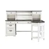 Liberty Furniture 417-HOJ-LSD Allyson Park - L Shaped Desk With Hutch - Wirebrushed White / Charcoal