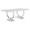 CoasterElevations 108811-S7G Antoine - 7 Piece Rectangular Glass Top Dining Table Set - Gray
