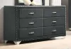 CoasterEveryday 223383 Melody - 6-Drawer Upholstered Dresser - Gray
