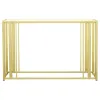 CoasterEssence 723609 Adri - Glass Top Entryway Sofa Console Table - Matte Brass