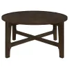 Coaster Fine Furniture 708288 Cota - Round Solid Wood Coffee Table - Dark Brown