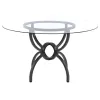 Coaster Fine Furniture 108291BG Aviano - Round Glass Top Metal Dining Table - Gunmetal