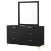 CoasterEveryday 224453M Kendall - 6-Drawer Dresser With Mirror - Black