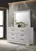 Coaster Fine Furniture 224943M Ives - 6-Drawer Dresser And Mirror - White High Gloss