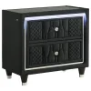 Coaster Fine Furniture 223162 Lorient - 2-Drawer LED Nightstand With USB - Black