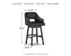 Ashley Furniture D380-930 Ashley Furniture D380-930 Tallenger - Tall UPH Swivel Barstool(Set of 2) - Black / Dark Brown