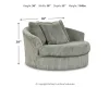 Ashley Furniture 2110521 Lindyn - Oversized Swivel Accent Chair - Fog