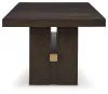 Ashley Furniture D984/45/01A(6)/60 Ashley Furniture D984/45/01A(6)/60 Burkhaus - 8 Pc. - Dining Room Extension Table, 6 Arm Chairs, Server - Dark Brown