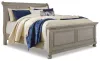 Ashley Furniture B733/31/36/56/78/97 Ashley Furniture B733/31/36/56/78/97 Lettner - King Sleigh Bed - 5 Pc. - Dresser, Mirror, King Bed - Light Gray