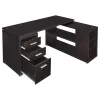 CoasterEveryday 800517 Yvette - 3-Drawer L-Shape Computer Desk - Cappuccino