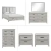 New Classic 00-2442-26N New Classic 00-2442-26N Fiona - 6/0 California King 6 Piece Bedroom Set (Bed & Dresser & Mirror & Chest & 2 Nightstands) - Gray