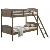 Coaster Fine Furniture 400808-SM Flynn - Wood Twin Over Twin Bunk Bed With Mattress - Weathered Brown