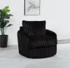 Coaster Fine Furniture 902542 Sarco - Corduroy Upholstered Swivel Accent Arm Chair - Black