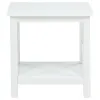 Coaster Fine Furniture 722087 Skyview - Square Pine Wood Side End Table With Shelf - White